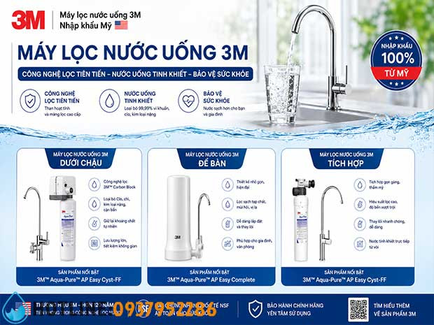 Máy lọc nước uống 3M nhập khẩu chính hãng Mỹ