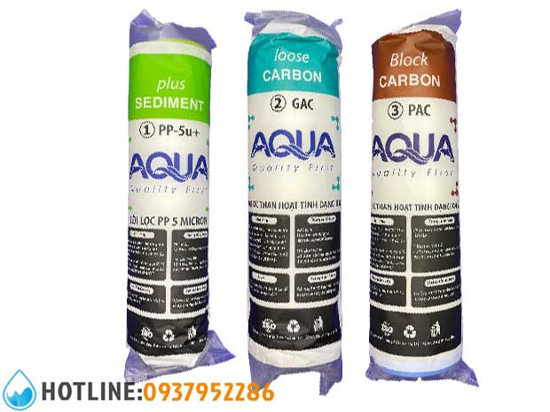 Bộ 3 Lõi Lọc Thô 10 inch 1 2 3