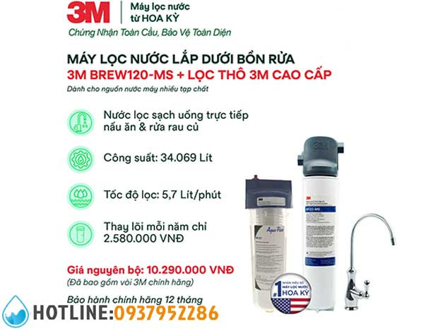 Máy Lọc Nước 3M Brew120-MS Chính Hãng | Lọc Nước Trần Anh