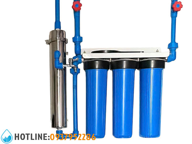 Bộ Lọc Nước Đầu Nguồn Chung Cư 3 Cấp 20 inch + UF 3000L