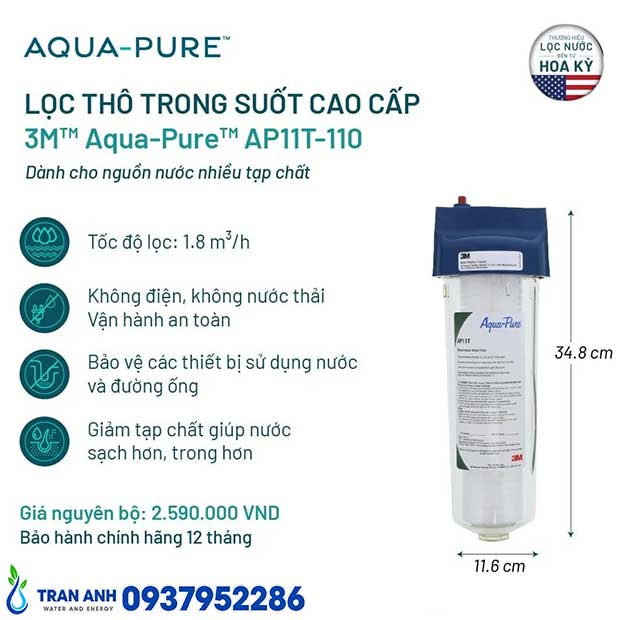 Bộ Lọc Thô 3M™ Aqua-Pure™ AP11T-110 Chính Hãng | Nhập Khẩu Mỹ