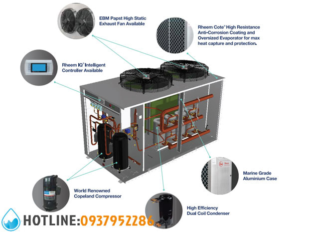 Bơm Nhiệt Công Nghiệp Rheem Thermal Cho Khách Sạn