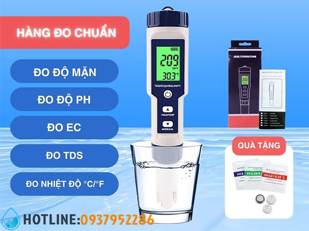 Bút Đo Độ Mặn pH/TDS/SAL/EC/TEMP 5 in 1 EZ-9909SP