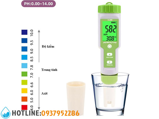 Bút Thử Hydrogen PH/ORP/H2/TEMP 4 in 1 C-200