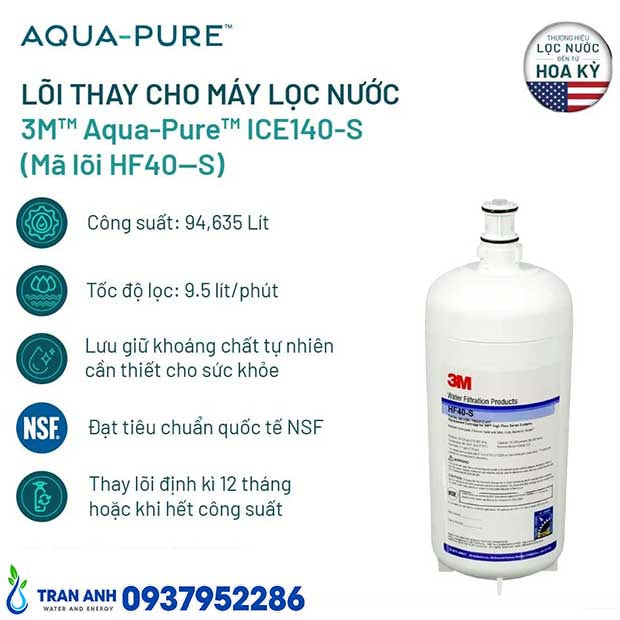 Lõi Lọc Nước 3M™ Aqua-Pure™ HF40-S Chính Hãng | Lọc Nước Trần Anh
