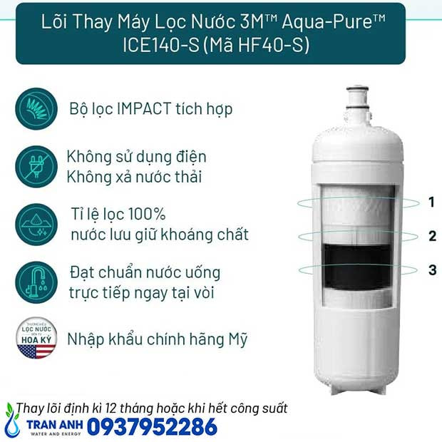 Lõi Lọc Nước 3M™ Aqua-Pure™ HF40-S Chính Hãng | Lọc Nước Trần Anh