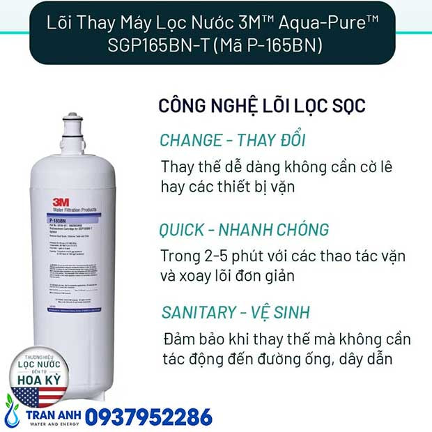 Lõi Lọc Nước 3M™ Aqua-Pure P-165BN (SGP165BN-T) | Lọc Nước Trần Anh