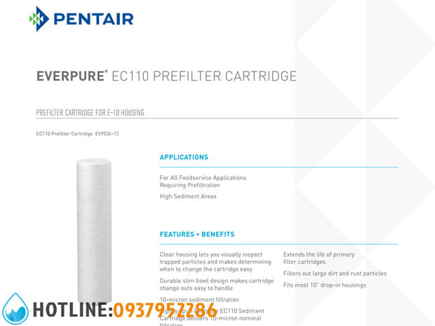 Lõi Lọc Thô 10 inch Pentair Everpure EC110