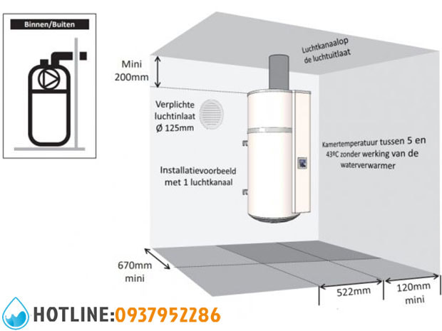 Máy Bơm Nhiệt Nước Nóng Atlantic Calypso VM 100L
