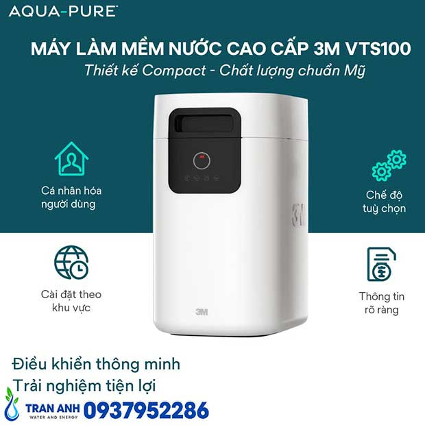 Máy Làm Mềm Nước 3M™ VST100 | Thiết Kế Compact, Điều Khiển Thông Minh