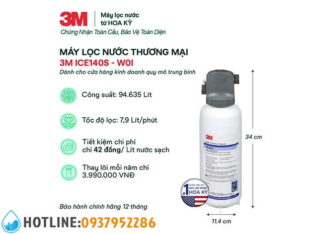 Bộ lọc nước 3M ICE140-S chuyên dùng cho F&B