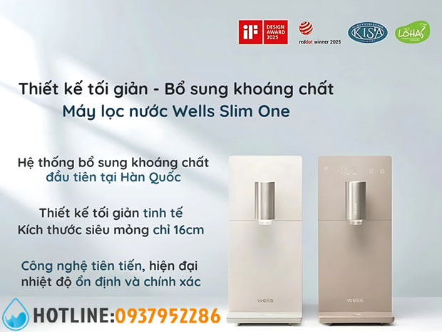 Máy Lọc Nước Nóng Lạnh Để Bàn Wells Slim One