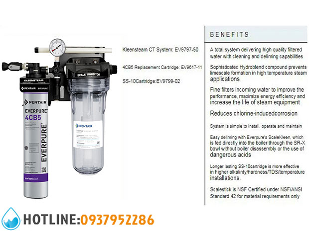 Máy Lọc Nước Pentair Everpure Kleensteam 1 CT