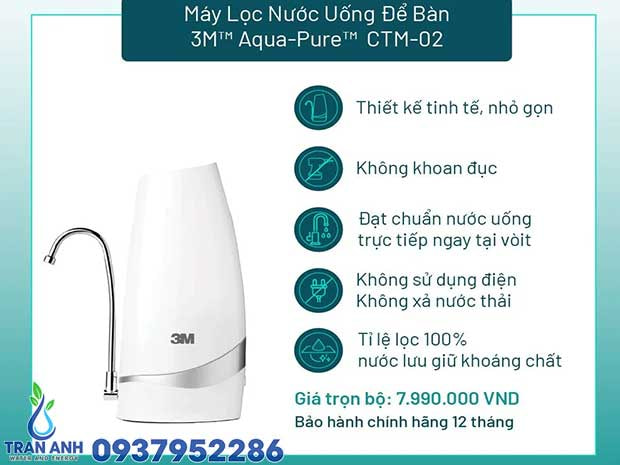 Máy Lọc Nước Để Bàn 3M Aqua-Pure CTM-02 | Lọc Nước Trần Anh