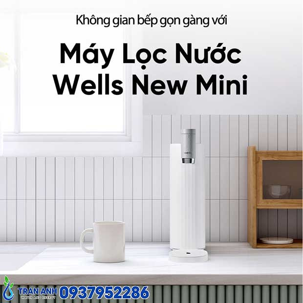 Máy Lọc Nước Wells New Mini | Không Dùng Điện, Siêu Mỏng 9cm