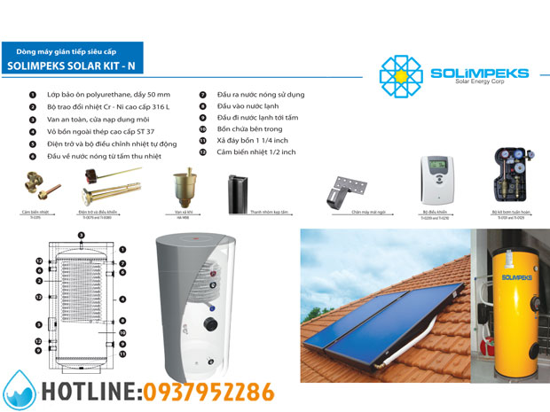 Máy Nước Nóng Năng Lượng Mặt Trời Solimpeks Solarkit-N