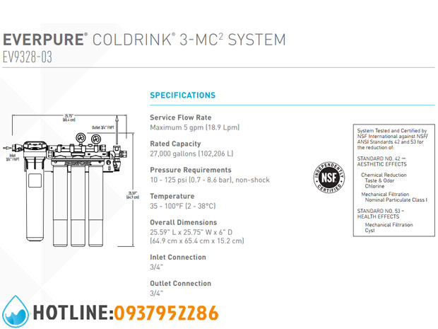 Thumbnail 2: Máy Lọc Nước Pentair Everpure Coldrink 3 MC2
