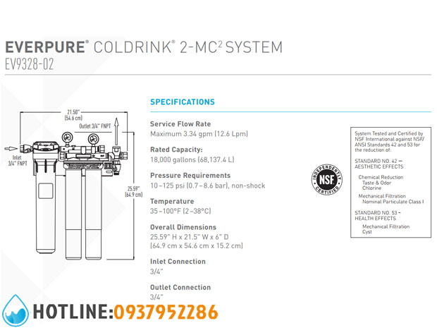 Thumbnail 2: Máy Lọc Nước Pentair Everpure Coldrink 2 MC2