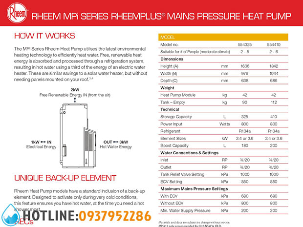 Thumbnail 2: Máy Nước Nóng Bơm Nhiệt Rheem MPi