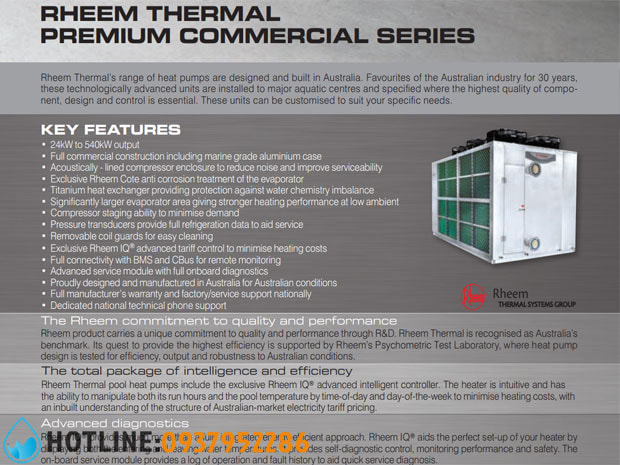 Thumbnail 4: Heat Pump Công Nghiệp Rheem Thermal Cho Hồ Bơi