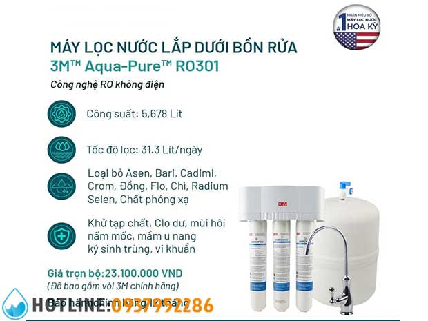 Thumbnail 2: Máy Lọc Nước RO 3M-RO301 Chính Hãng