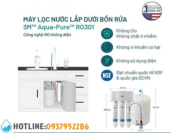 Thumbnail 3: Máy Lọc Nước RO 3M-RO301 Chính Hãng