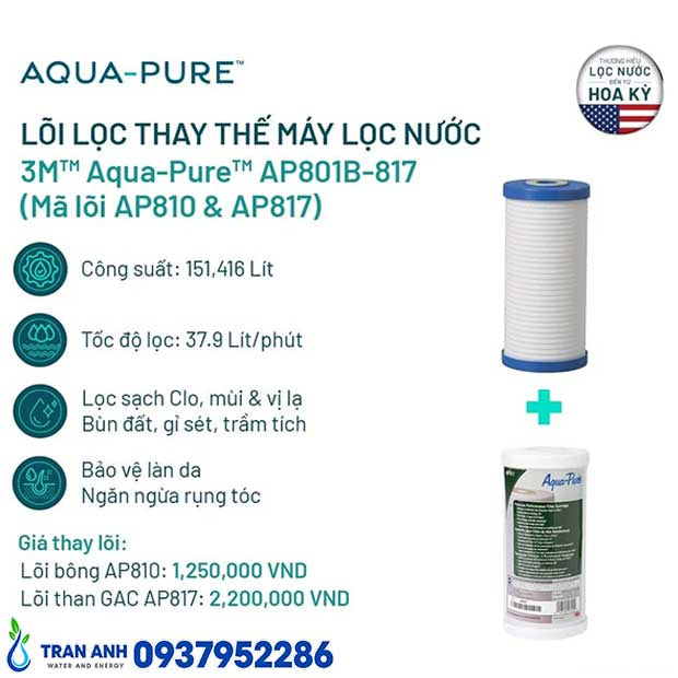 Thumbnail 3: Bộ Lõi Lọc Nước Đầu Nguồn 3M AP817 & AP810 Chính Hãng