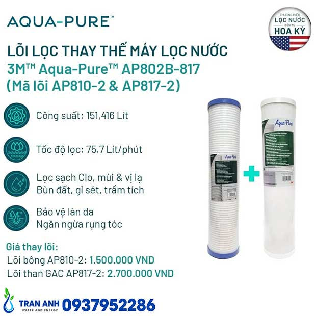 Thumbnail 2: Bộ Lõi Lọc Nước Đầu Nguồn 3M AP817-2 & AP810-2 Chính Hãng